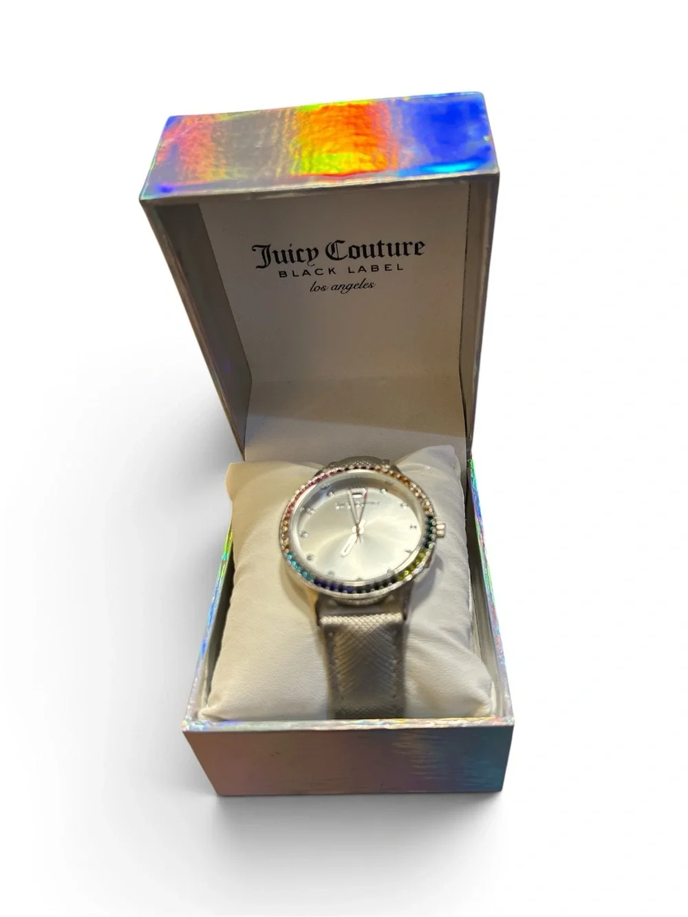 Juicy Couture Black Label Rainbow Crystal Bezel NWT